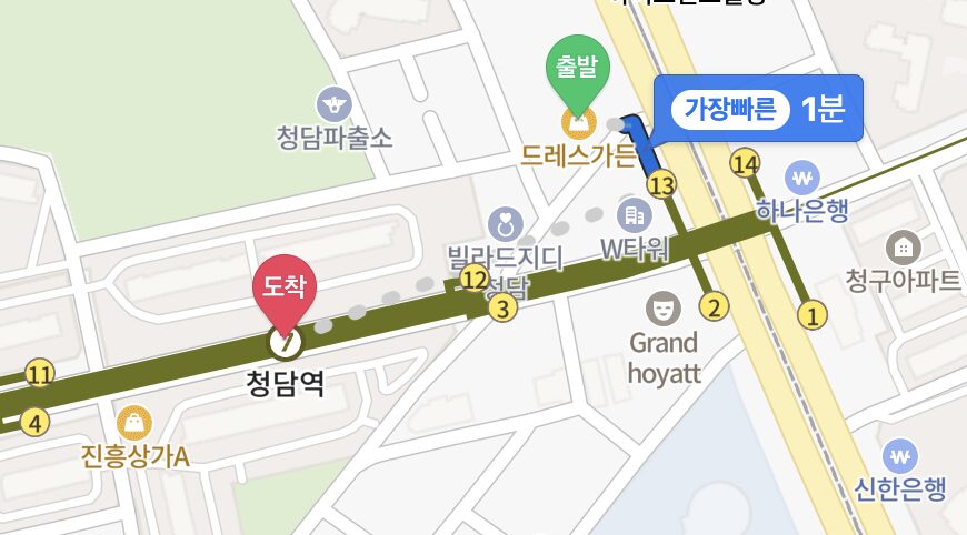 청담드레스가든 위치